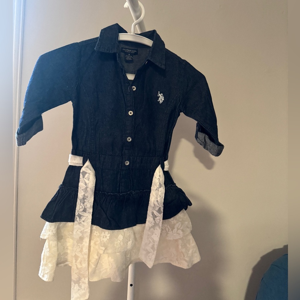 US Polo Assn. denim dress for kids